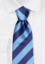 Classic Repp Tie in Sky Blue and Navy