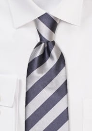 Classic Repp Tie in Charcoal and Gray