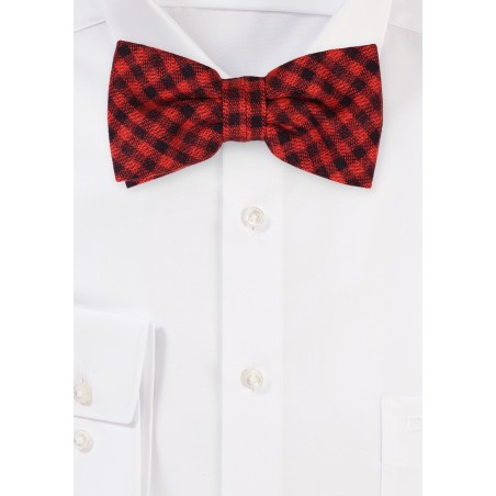 Punk Rock Check Bowtie in Red and Black