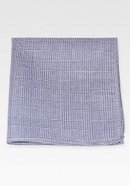Prince of Wales Check Cotton Hanky in Navy