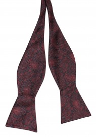 Rosewood Self-Tie Bowtie with Woven Paisley Design Untied