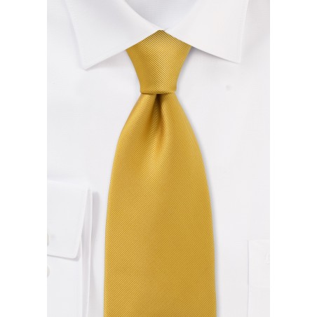 XL Solid Ribbed Tie Mustard Yellow |
