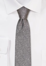 Sparkly Silver Designer Skinny Silk Tie