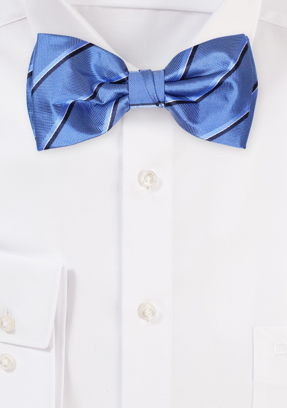 Striped Bowtie in Royal Blue | Royal Blue Necktie with Stripes | Bows-N ...