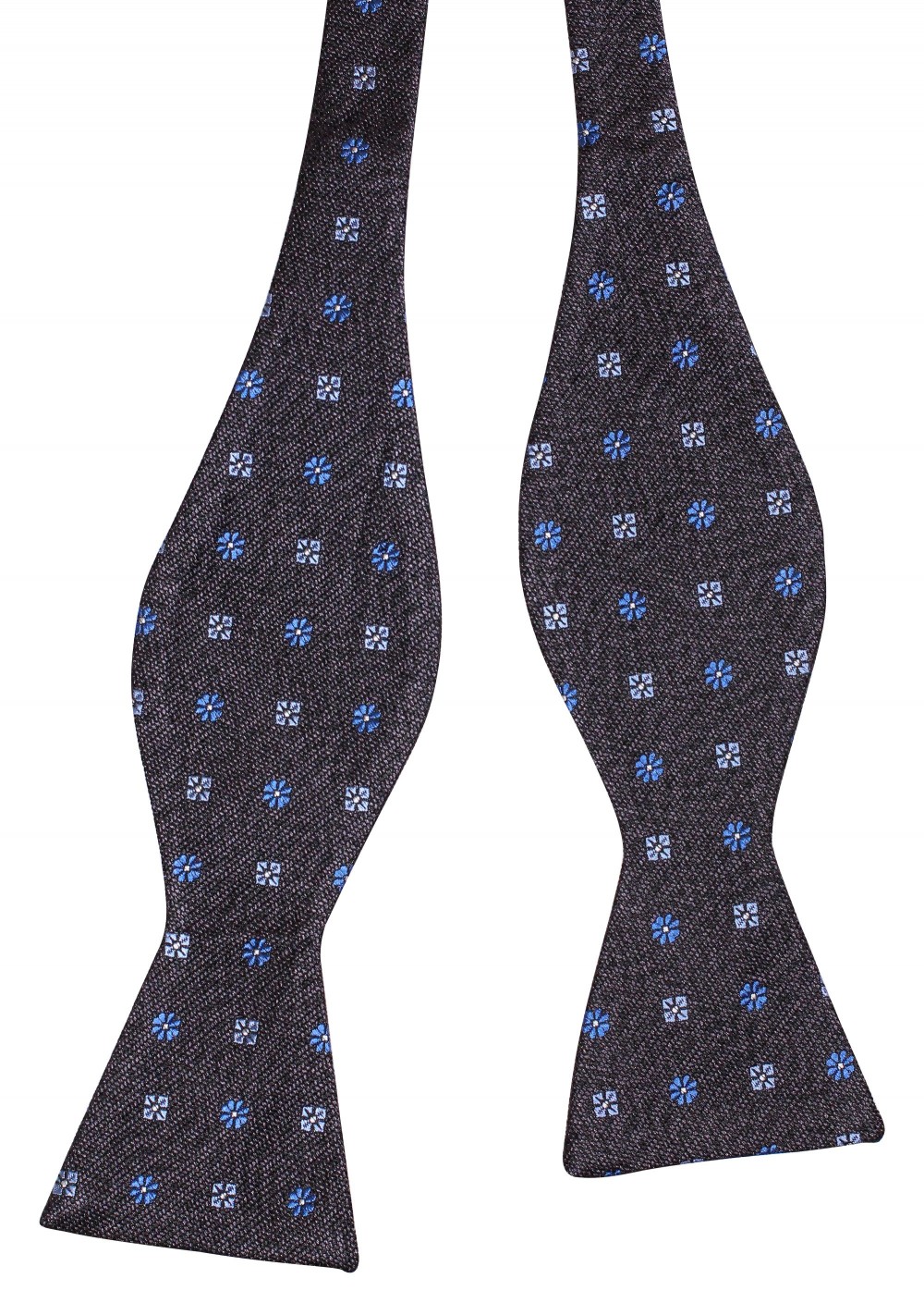 Denim Blue Bow Tie | Self Tie Silk Bow Tie in Denim Blue Floral Design ...