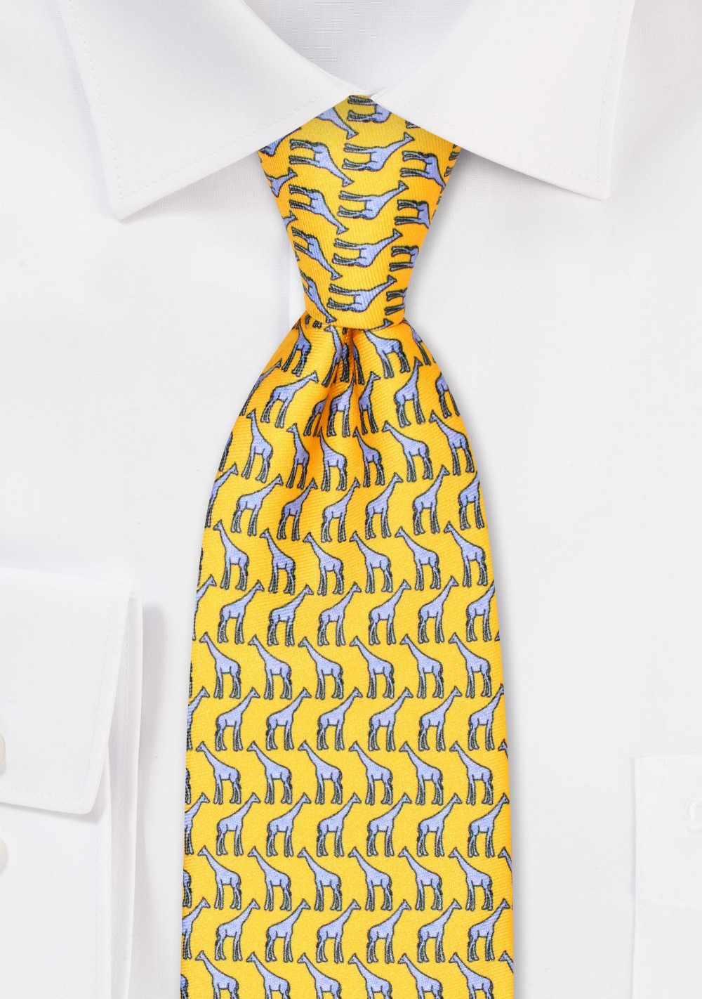 Yellow Giraffe Print Tie in XL