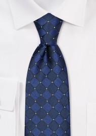 Royal Navy Kids Tie in Woven Check Design