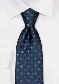 Foulard Floral XL Tie in Navy and Hunter