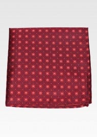 Textured Floral Foulard Pocket Square in Cherry