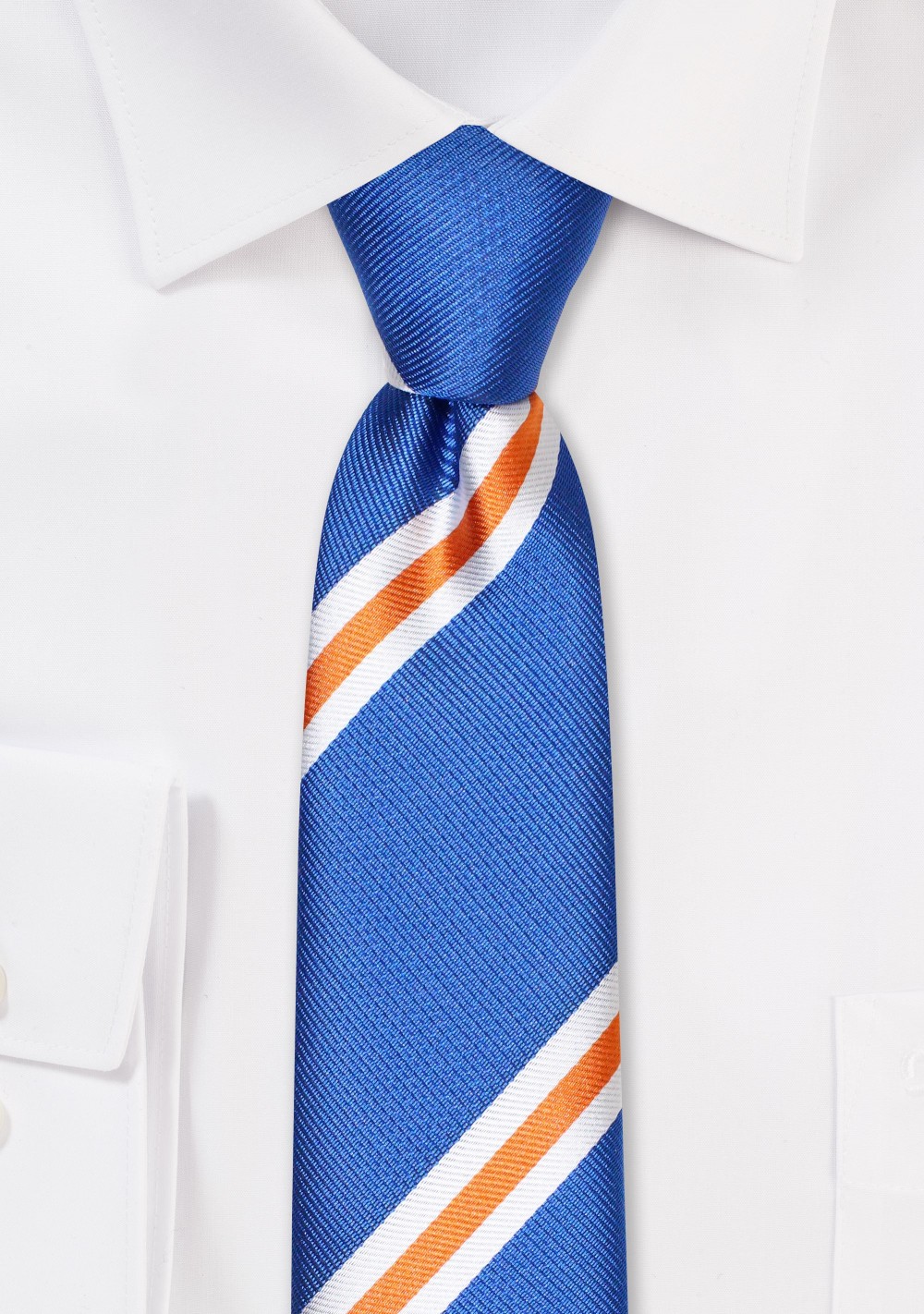 Striped Skinny Neckties | Skinny Necktie in Royal Blue, Orange, and ...