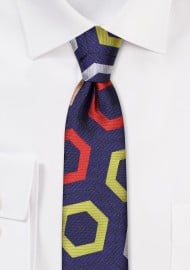 Bold Geometric Design Skinny Tie