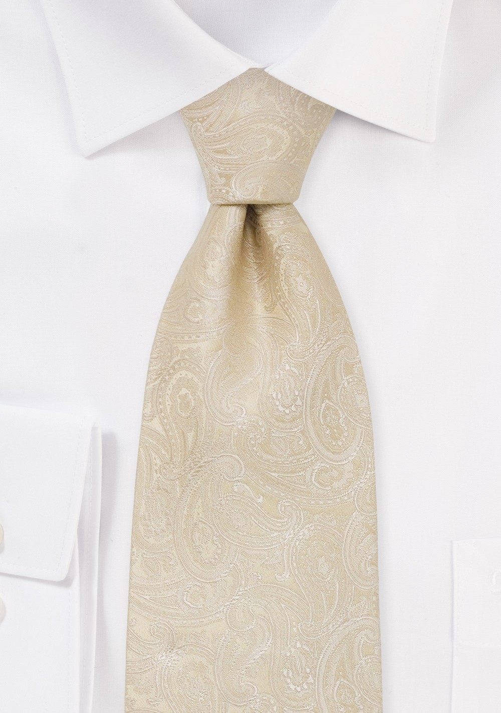 Cream Colored Wedding Tie in Modern Paisley Design | Bows-N-Ties.com