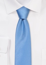 Solid Satin Skinny Tie in Steel Blue
