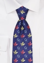 Navy Autum Leaf Tie