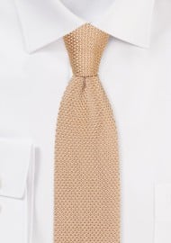 Solid Knit Tie in Wheat