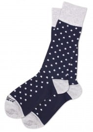 Navy Dress Socks with White Stars