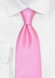 Pink Kids Tie with Monochromatic Woven Check Pattern