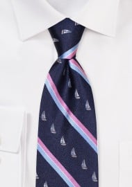 Striped Sailing Yacht Tie in XL
