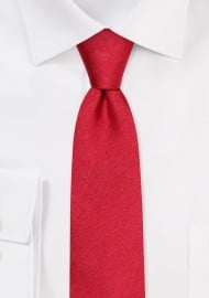 Deep Red Skinny Silk Tie