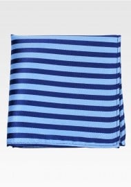 Blue and Navy Striped Pocket Square