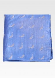 Blue Pocket Square with Whales