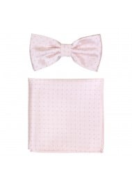 Micro Polka Dot Bow Tie Set in Blush Pink
