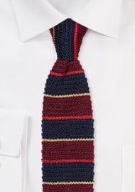 Designer Silk Knit Striped Tie