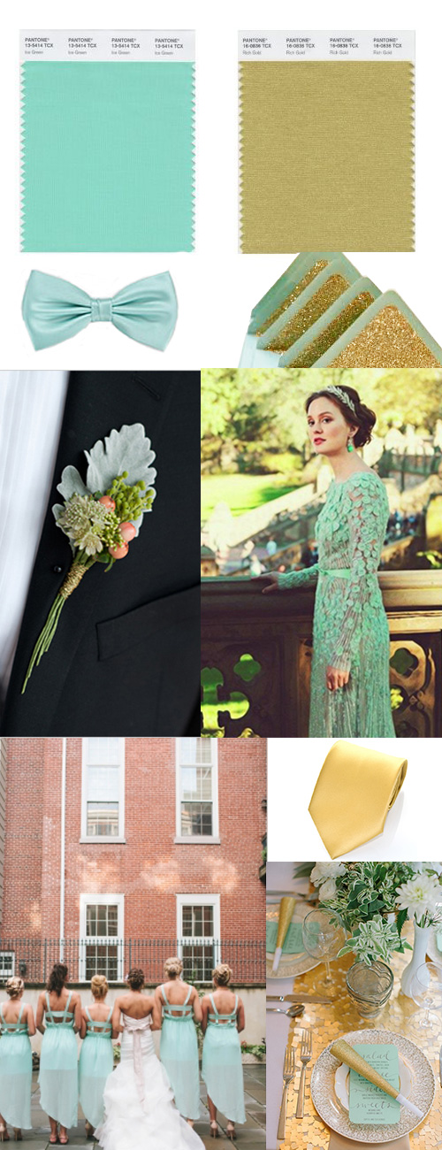 Gold and Mint Wedding Colors