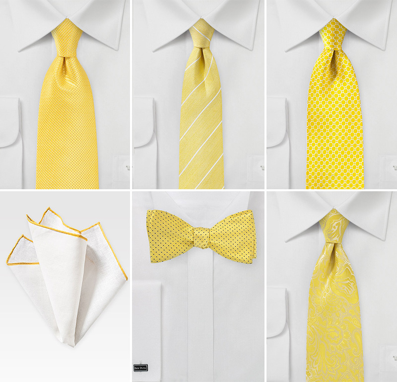 Yellow Wedding Neckties and Bowties