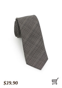 Skinny Textured Tie in Brown