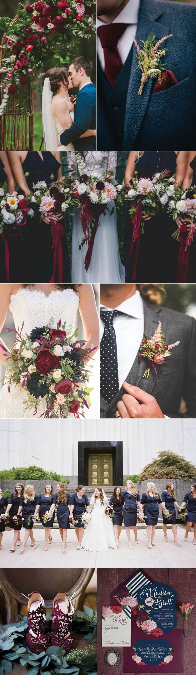 Ideas for a Marsala and Navy Blue Wedding