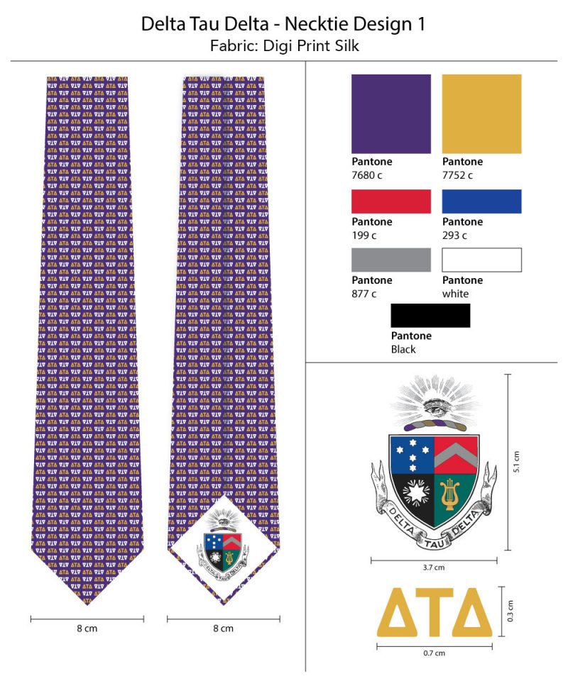 DeltaTauDelta printed neckties