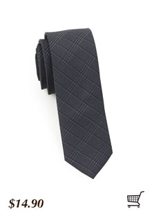 Skinny Plaid Tie in Black