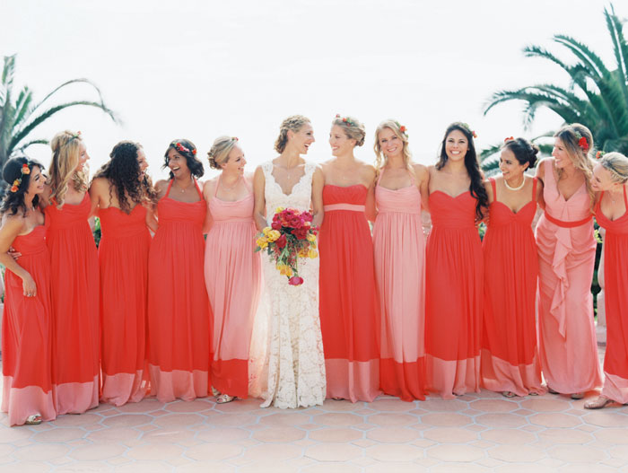 coral-dresses-wedding-party