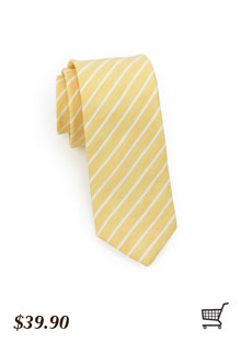 Yellow + White Striped Tie