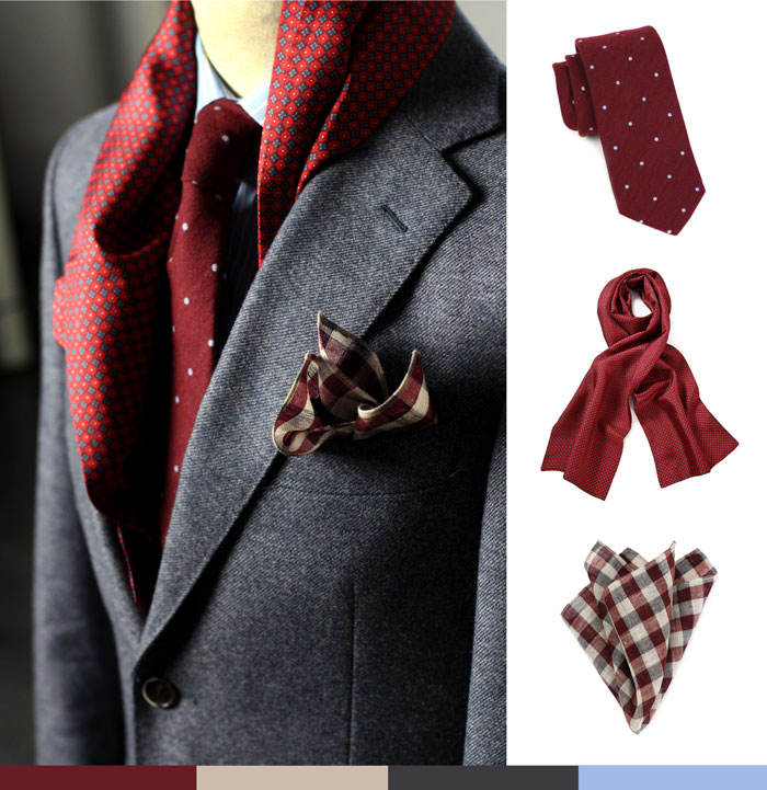 Silk-scarf-polka-dot-wool-necktie
