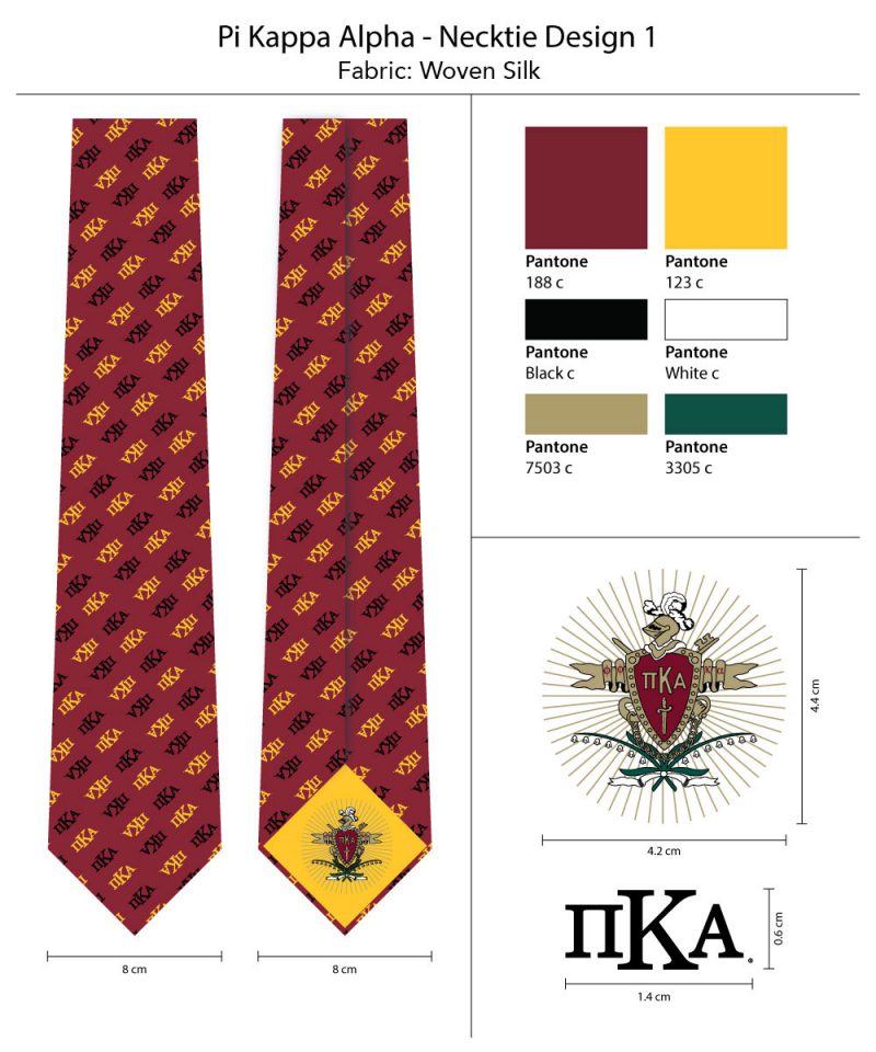 Pi Kappa Alpha greek letter neckties