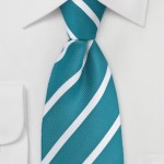 Striped Wedding Tie in Turquoise