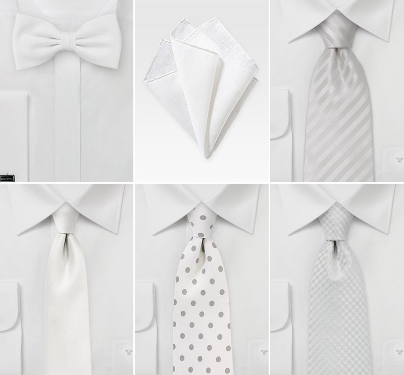Wedding Inspiration in A Palette of Whites and Creams | White Wedding Ties